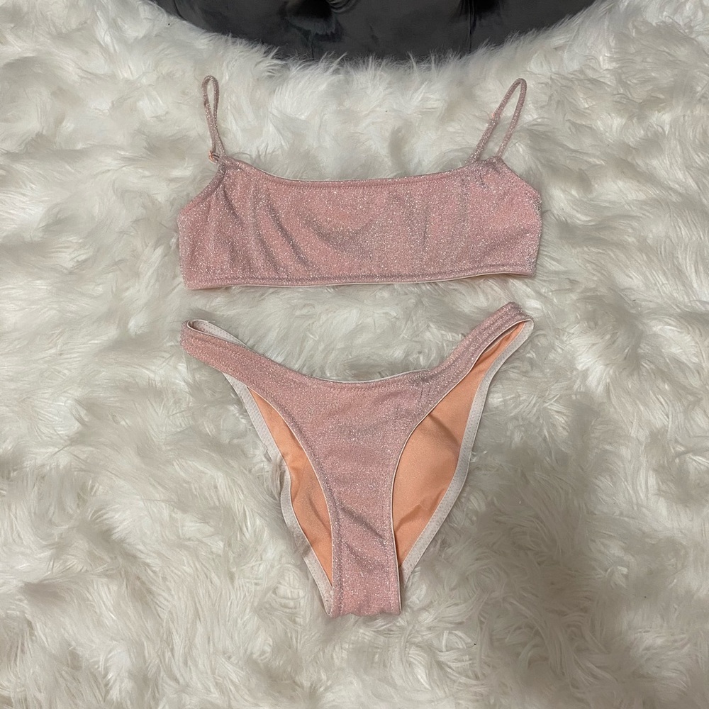 Pink Sparkle Triangl Bikini
